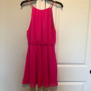 Open Back Hot Pink Lulu's Dress
